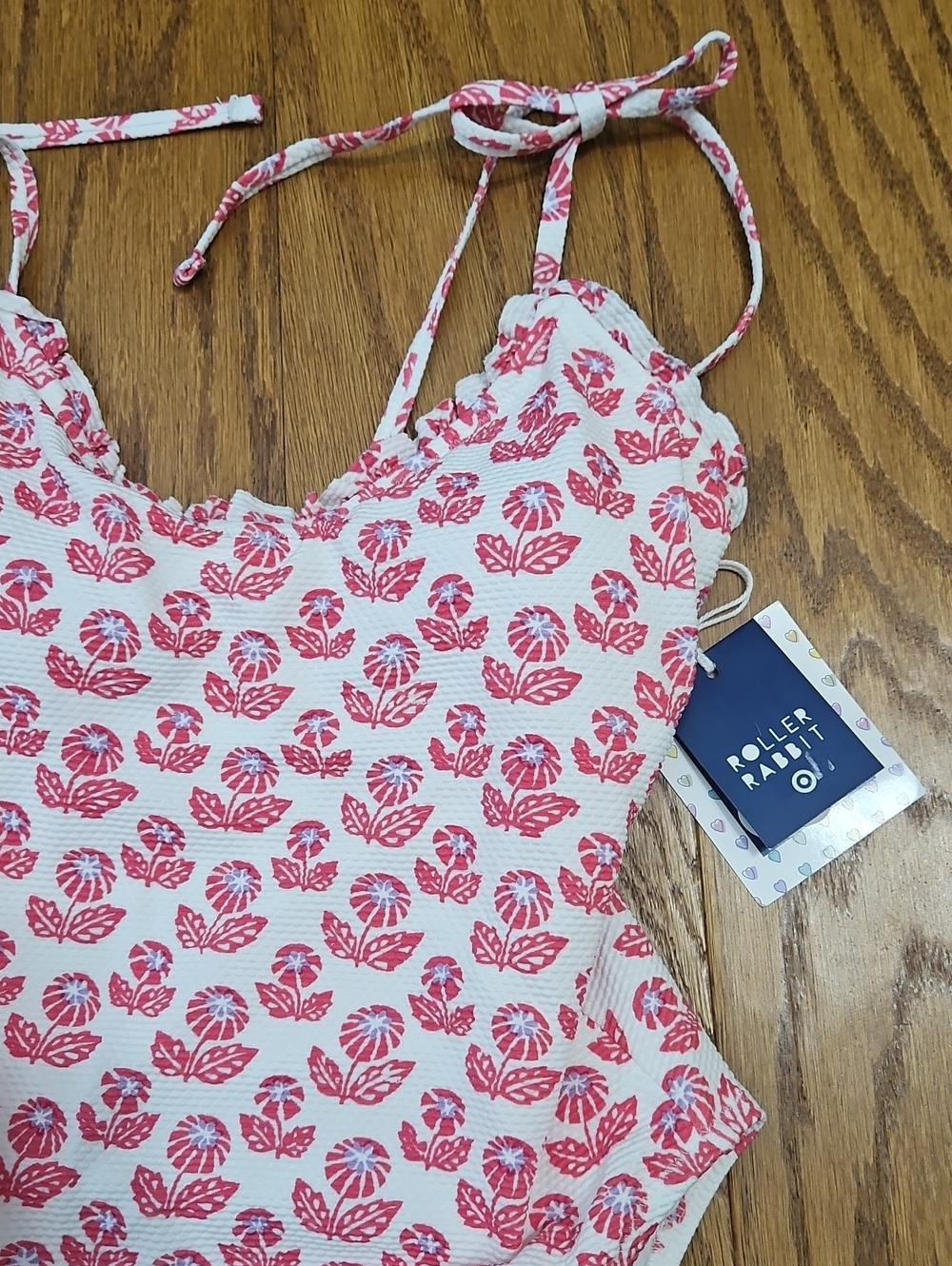 Roller Rabbit x Target Floral Tie Shoulder One Piece Swimsuit Women’s S NWT - Picture 2 of 5